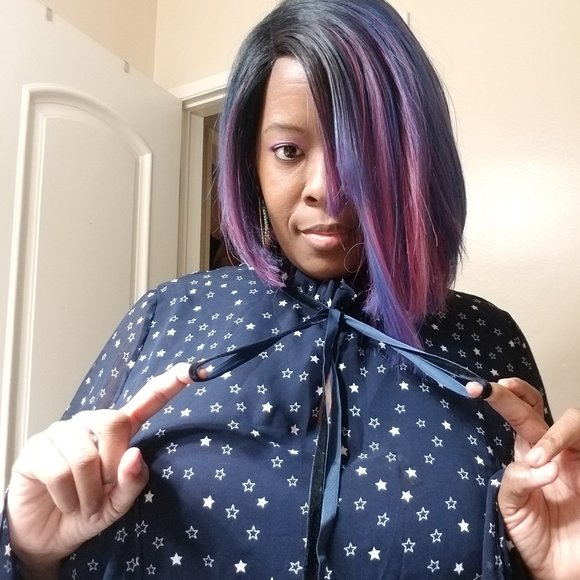 Glamorous Curves Bell Sleeve High Neck STAR DRESS - Picture 2 of 6